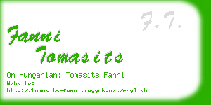 fanni tomasits business card